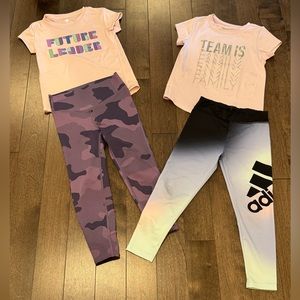 2 Legging & T-Shirt Sets for Girls size 4-5T